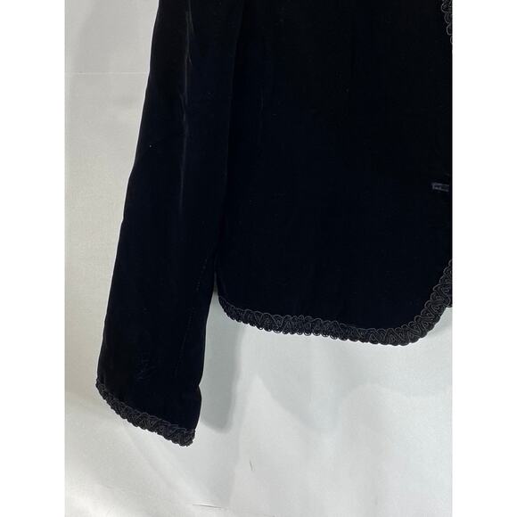 BROOKS BROTHERS Women's Black Vintage Textured Velvet Single-Button Blazer SZ 12 - Picture 9 of 11